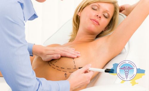 Breast reduction with surgery